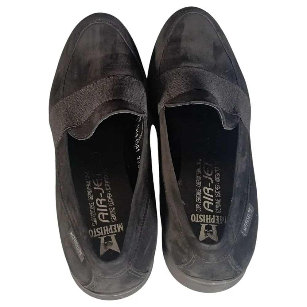 Mephisto Debby  Loafers Women's 8 Black Suede Slip On Comfort Shoes